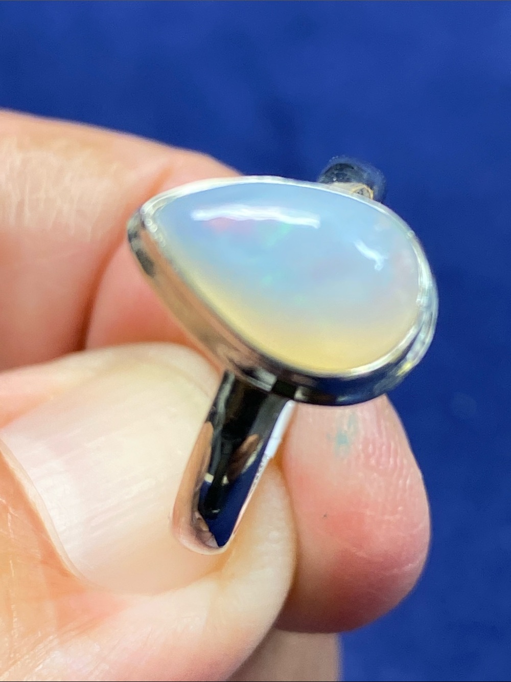 ETHIOPIAN OPAL RING SIZE 7 IN SOLID STERLING SILVER 925 - Picture 4 of 7